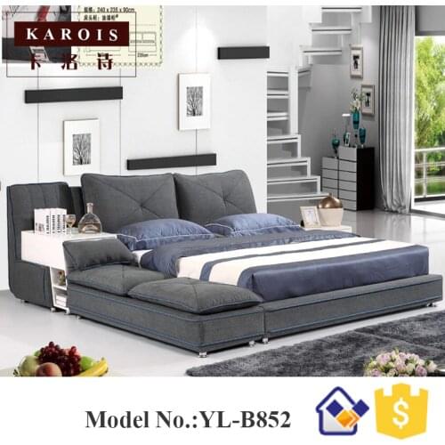 Modern good sleeping tata design fabric Platform bed for bed room B852