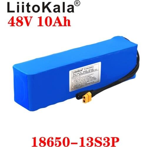 LiitoKala 48V 10ah 13s3p High Power 18650 Battery Electric Vehicle Electric Motorcycle DIY Battery BMS Protection XT60 Plug