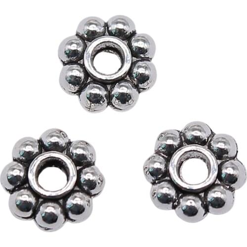 WYSIWYG 40pcs 7x7x2mm Spacer Bead For Jewelry Making DIY Jewelry Spacer Bead Charm Small Flower Beads Spacer
