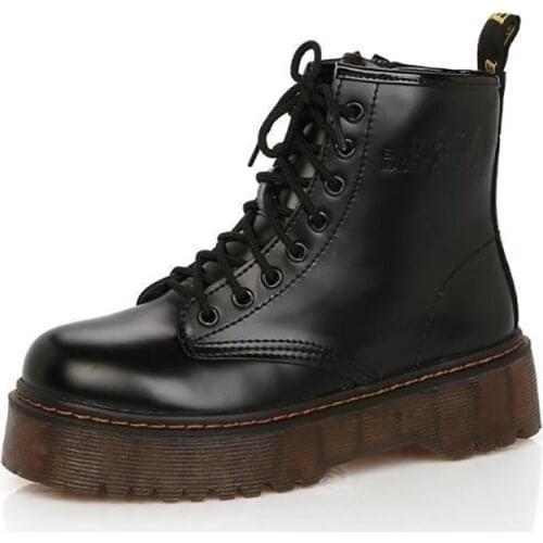 2021 Ladies Shoes Motorcycle Platform Boots Autumn Winter Fur Fashion Round Toe Lace-up Suede Leather Boots Women Wedge Shoes Y