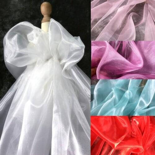 Organza Gauze Flash Hard Organza Cloud Gauze Transparent Tulle Wedding Dress Designer Cloth