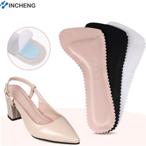1 Pair Leather Half Pad Feet High Heel Insoles Sweat-absorbent Seven-point Pad Anti-Slip Cushion Massage Inserts Foot Care Tool