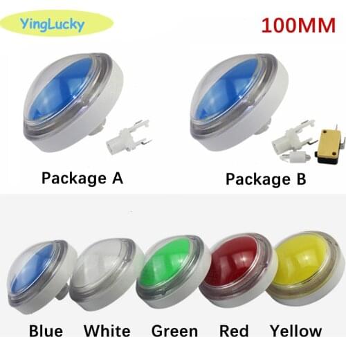 1pcs 100mm arcade led push button Big Round Illuminated with Microswitch reset switch for Pat Music Arcade Machine Pinball