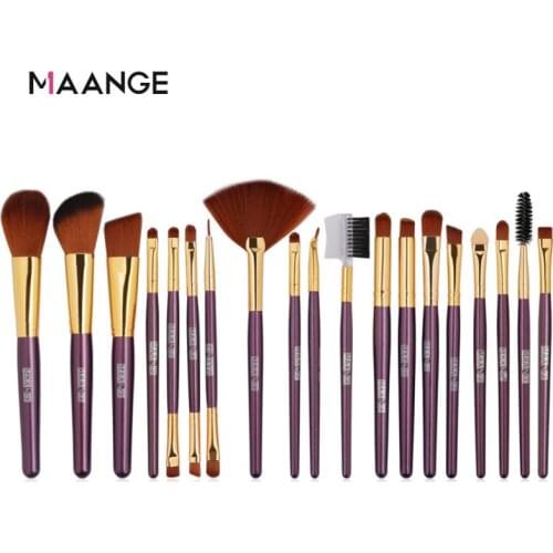 19pcs/Set Makeup Brushes Set Professional Wood Handle Soft Synthetic Hair Powder Foundation Eyeshadow Make Up Brushes Cosmetics