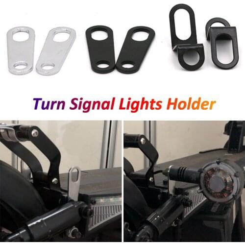 2PCS Universal Motorcycle Turn Signal Lights Brackets Motorbike Indicator Lamps Holder Fork Lamp Mount Clamps Metal Accessories