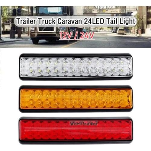 2x Truck Lorry Caravan Tail Lights 12V / 24V Amber White Red Led Turn Reverse Stop Signal Lamp Trailer Rear Light UTE Campers