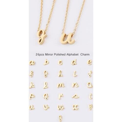 26piece/lot DIY Small Alphabet Bead Mirror Polished Stainless Steel 26 English Letters A-Z Beads Charm 1.8 mm Hole