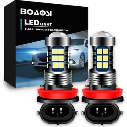 2X H11 LED Fog Light Bulbs H8 H7 9006 HB4 LED 3030 6500K White DRL Car Daytime Running Light Auto Lamp