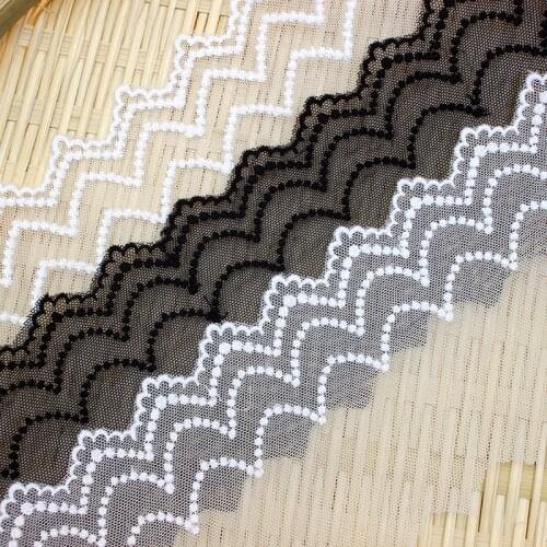3Meters/lot High quality Off white mesh embroidery lace dress skirt curtain decoration material SC188