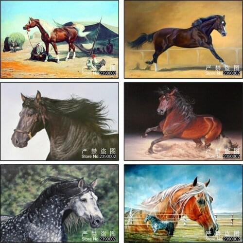3D Diy Diamond Painting Animal Drill Rhinestone Diamond Embroidery Mosaic Full Square Needlework Beautiful Horse Pictures