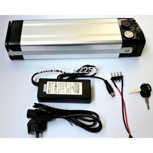 48V 15Ah Bottom Discharge 15A BMS electric bike bicycle lithium li-ion NCM battery slim Aluminum case with charger Free shipping