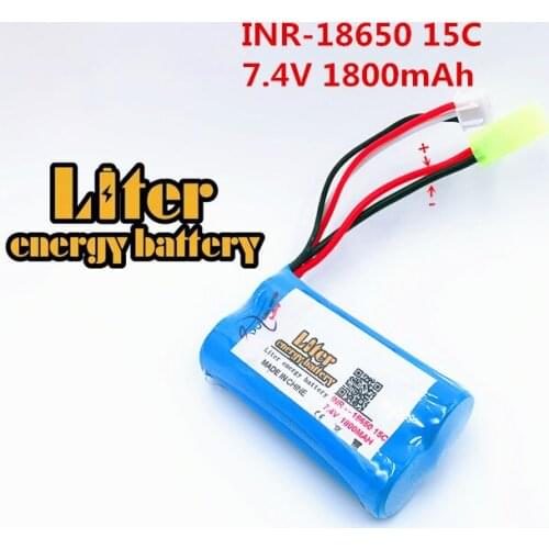 7.4V 1800mah 15c 18650 power lithium battery 1800Mah battery pack for remote control helicopter