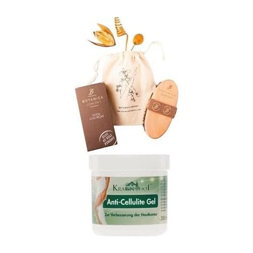 Krauterhof Anti-Cellulite Gel 250 ml + Botanica Comfort Anti-Cellulite 100% Natural Horse Hair Brush
