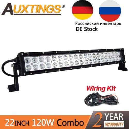 Auxtings 22'' 120W Straight Double Rows 6500K Combo Beam LED Bar Work LED Light Bar Offroad 4x4 Offroad Car For Auto JEEP Truck
