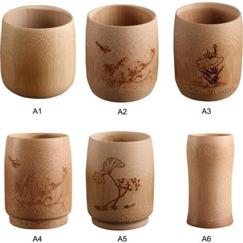Bamboo Drinking Cup Tea Beer Vintage Coffee Juice Milk Cup Japan Style Wooden Cup Breakfast Beer Milk Drinkware #4