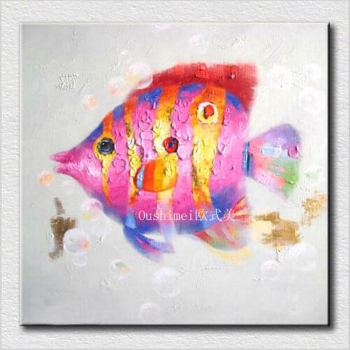 Free shipping 1pcs fish wall art Fashion home decoration canvas wall art wall decor for Living room painting kids room
