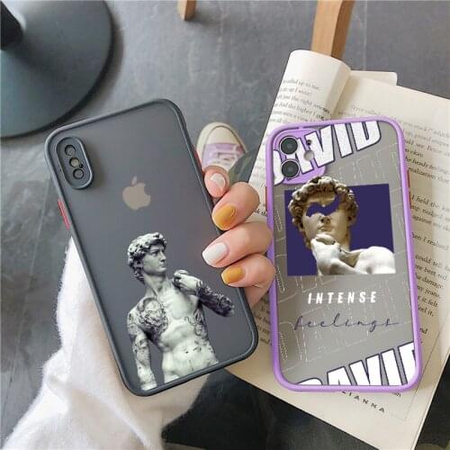 David Art Funny Pattern Case For iPhone 12 mini 11 Pro Max X XS MAX XR 6s 7 8 Plus SE 2020 Hard PC Shockproof Phone Cover Fundas