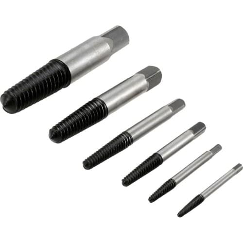 5Pcs Carbon Steel Screw Extractors Broken Damaged Stud Bolt Remover Repair Tool