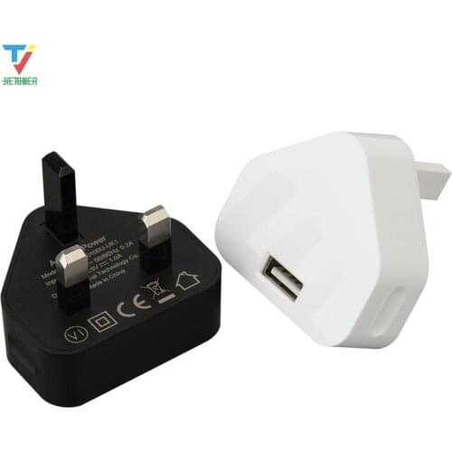 Hot Sale USB Power Adaptor Charger for Mobile Cell Phone Tablet UK Plug Mains Wall 300pcs/lot