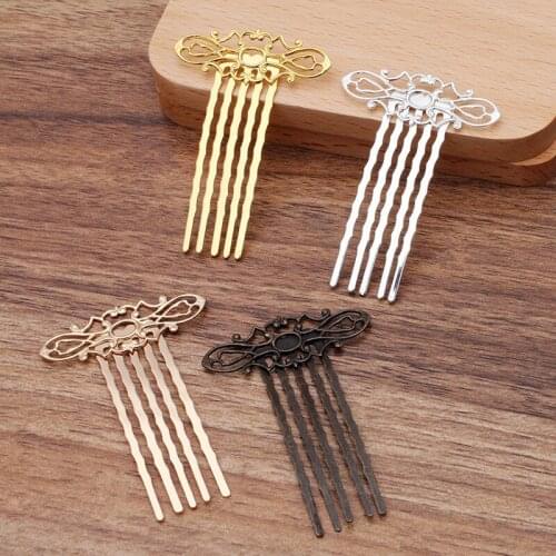 10 PCS 15*38mm Metal Brass Hair Combs 5 Teeth Hair Combs Base Setting DIY Wedding Headwear Accessories For Jewelry Making