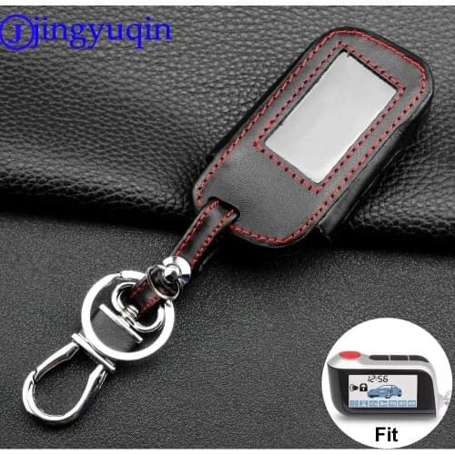 Jingyuqin 5ps/lot 3 BTNS Remote Leather Key Cover Case A93 Keychain Silicone Case For Starline A93 A63 Two Way Car Alarm
