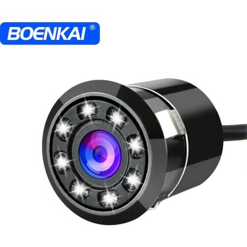18.5MM Hole Mini Backup CCD Waterproof 8 LED Lights Flush Mount Parking Night Vision Car Backup Rear View Reverse Camera