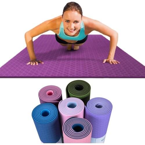 Yoga Mat with Position Line Beginner Environmental Fitness Gymnastics Mats Non Slip Carpet Mat 183x61x0.6cm