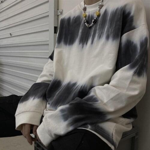 Fashion Branded Hip Hop Tie Dye Men Clothing Loose Oversized Punk Japanese Streetwear Harajuku Vintage White Teenagers Tops Tee
