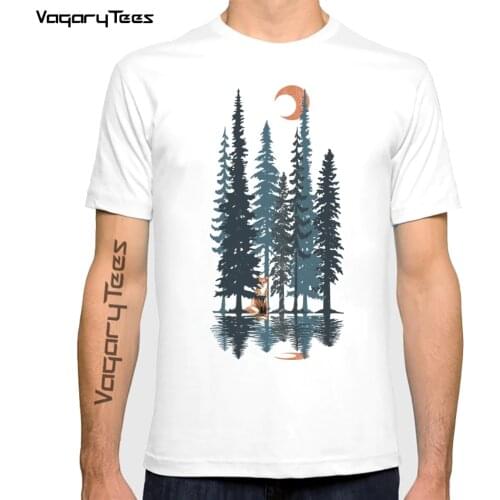 Fox from the Forest Printing mens T-Shirt Graphic Fox Watercolor Print Summer Fashion Clothes men Tees Tops male T Shirt