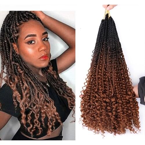 Natifah Hair Extensions Synthetic Crochet Hair 18 Inch 80g River Locs Curly Ombre Faux Wavy For Black Women Twist Braiding Hair