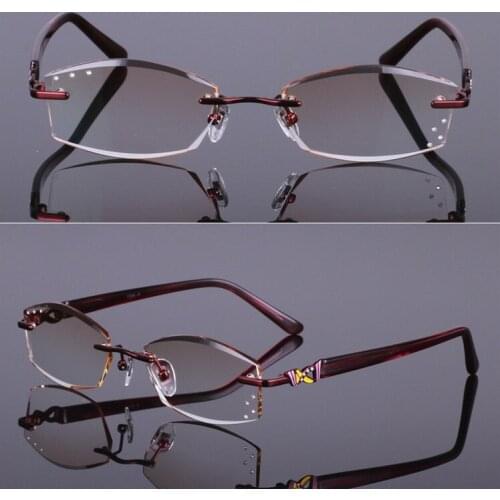 2019 Real New Solid Eye Glasses Frames Diamond Cutting Woman Of Quality Titanium Spectacle Eyeglasses Women Decorations Optical