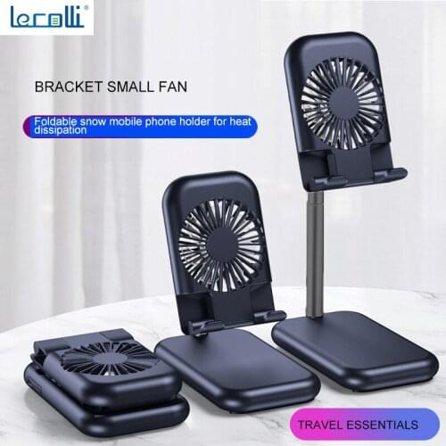 The New USB Small Fan Cooling Phone Holder Aluminum Alloy Telescopic Folding Computer Universal Lazy Bracket