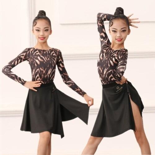 2021 Latin Dance Dress ChildrenS Girls Practice Clothes Performance Clothing Latin Dance Top Skirt Competition Costume suits