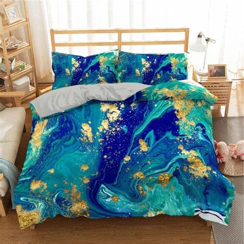 Marble Pattern Printed Duvet Cover Luxury Single Double King Size Bedding Set With Pillowcase Adult Family Bedroom Textiles