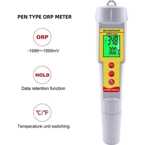 Portable ORP-619 redox potential test pen digital measurement ORP and temperature dual function ORP meter -1999mv ~ 1999mv