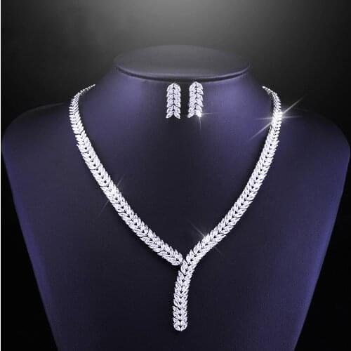 HUAMI Luxury Fine Jewelry Sets Red Water Drop Earring and Pendant Necklace Lady Fashion Crystal Shine Bridal Wedding Jewelry
