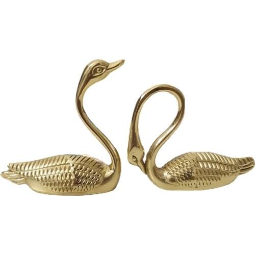 Swan Shape Handle Solid Brass Wardrobe Cupboard Cabinet Door Drawer Pulls Box Knobs Gold Decor Furniture Handles Hardware