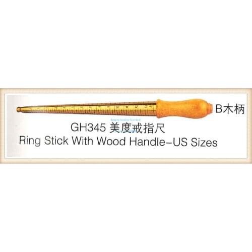 Jewellery making Ring Size Stick Mandrel Handle US Size Jewelry Measuring Tool with Wood Jewelry Tools