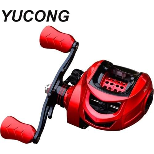 YUCONG Baitcasting Reel 7.2:1 High Speed Wheel Freshwater Aluminum Spool 10 KG Max Drag Fishing Reel 12 Magnetic Brake System