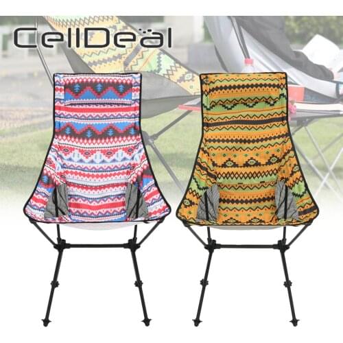 Garden Chair Ultralight Portable Folding Chair Ethnic Customs With Storage Bag And Pillow Aluminum Bracket Outdoor Equipment