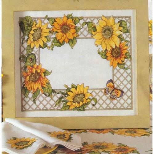 Ranka sunflower placemat 51-42 Counted Cross Stitch 11CT 14CT 18CT DIY Cross Stitch Kits Embroidery Needlework Sets