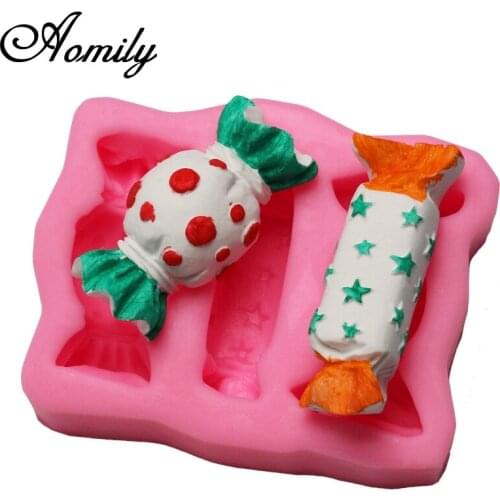 Aomily Big Size Candy Shaped Silicone Cake Fondant Mold Pudding Chocolate Cookies Mould DIY Cake Baking Tools Clay Soap Mold