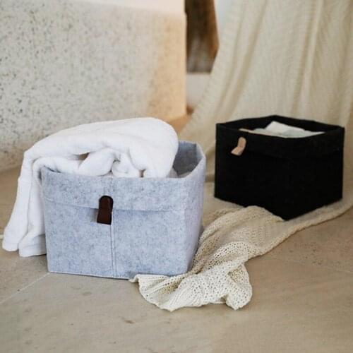 Felt Storage Box Cloth Sundries Storage Basket Foldable Bra Underwear Socks Organizer for Living Room Large Capacity Baskets