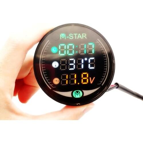 LED 3-in-1 Motorcycle Meter 12V Waterproof Time Temperature Voltage Display Table For BWM C 650 600 Sport C 650 400 GT F650GS