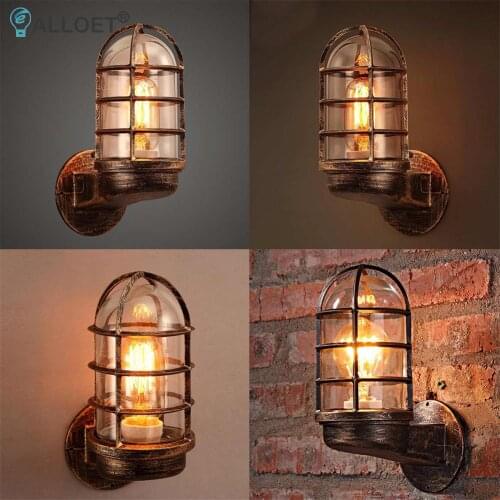 Indoor Industrial Unique Wall Lamps Cage Guard Sconce Indoor Loft Lights Bar Pub Cafe Creative Wall Lamp Home Decor