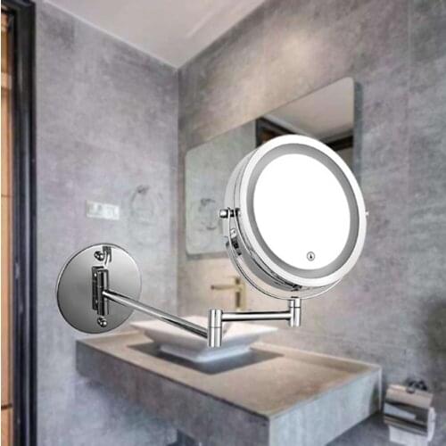 Bathroom Mirror, Wall Mounted Vanity Mirror with 10X Magnification, LED Touch Dimmer Vanity Mirror, Double Sided Cosmetic Mirror