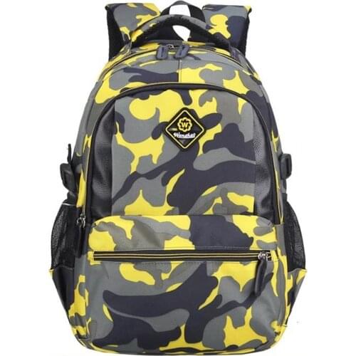 Green Camouflage School Backpack Nylon Casual Daypack Travel Outdoor Kids School Bags for Boys and Girls Birthday Presents