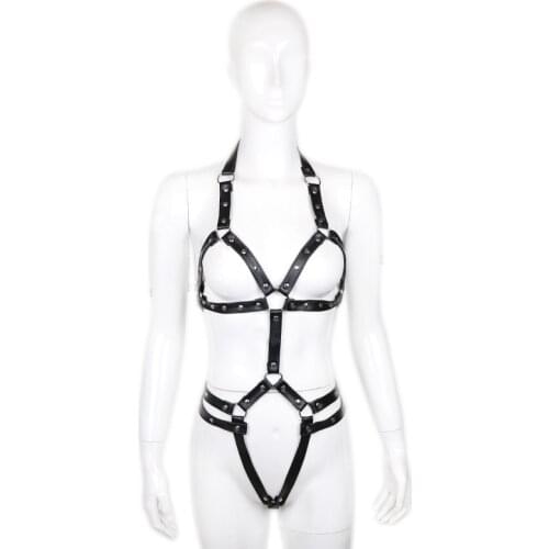 Women Sexy Harajuku faux Leather harness Belt Women Full Body Bondage Cage Sculpting Harness Waist Belt Straps Suspenders Belt