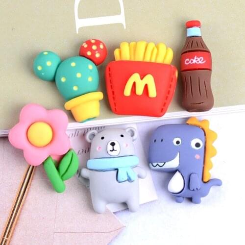 10PCS Coke McDonalds Flower Bear Cactus Decoration Crafts Scrapbooking DIY Hair Bows Center Accessories Phone Slime Decoration