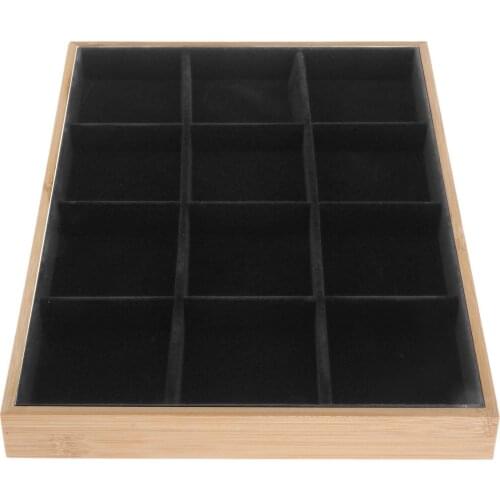 12 Slit Large Bamboo Necklace Jewelry Box Ear Stud Case Stand De